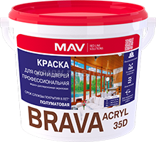 Краска BRAVA ACRYL 35D для окон и дверей профессиональная